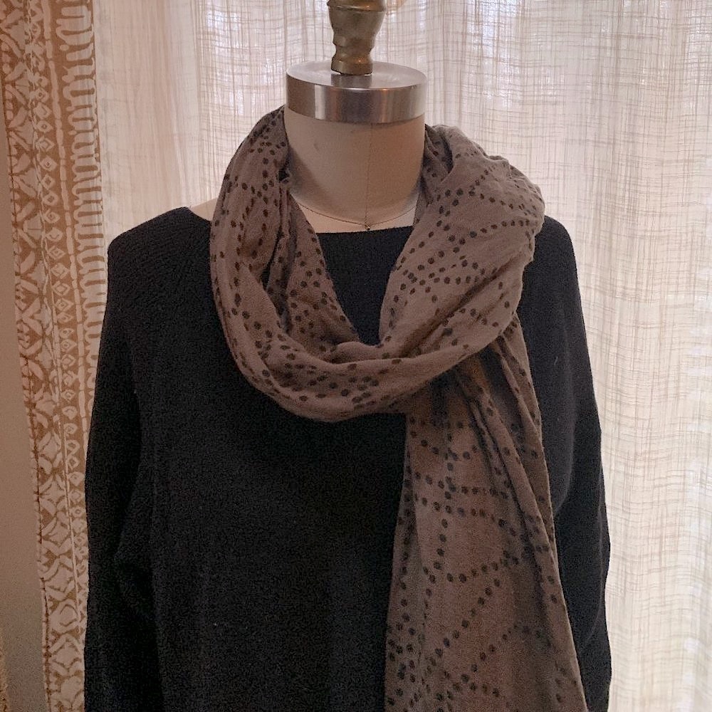 Fringe Polka Dot Scarf